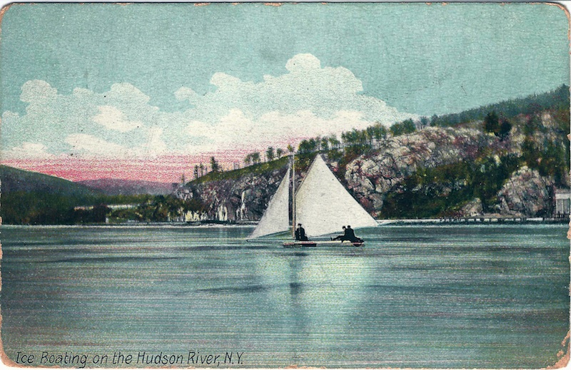 Ice Boating on the Hudson River, N.Y.