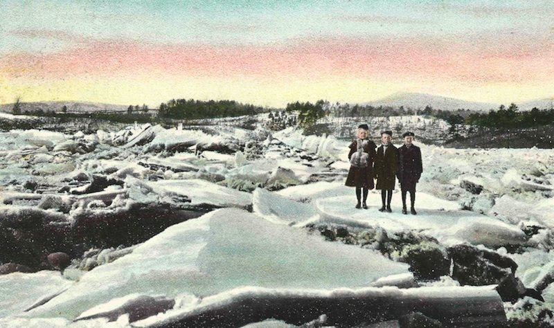 From postcard titled: “Ice Jam on The Esopus Creek, Saugerties, NY”
