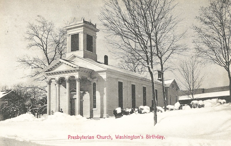 Highland postcard celebrating a snowy Washington’s Birthday. (Postmarked 1916)